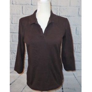 Jones New York Women's L Dark Brown Pullover Top